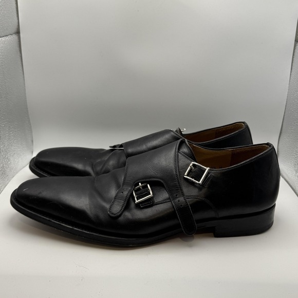 Magnanni‎ Shoes Mens 9.5 Black Leather Double Monk Strap Dress Miro Square Toe main image 5